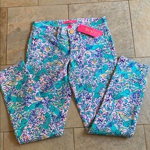 Sz 2 Lilly Pulitzer womens crop pants SouthOcean Skinny NWT